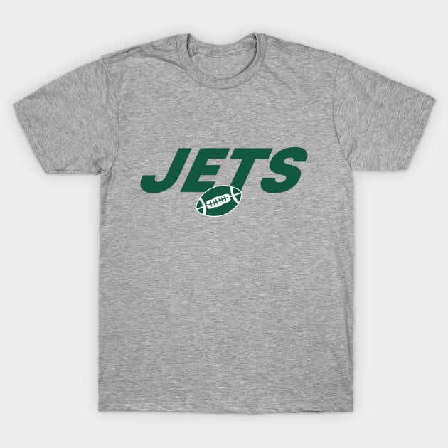 NY JETS football in green T-Shirt by Sleepless in NY
